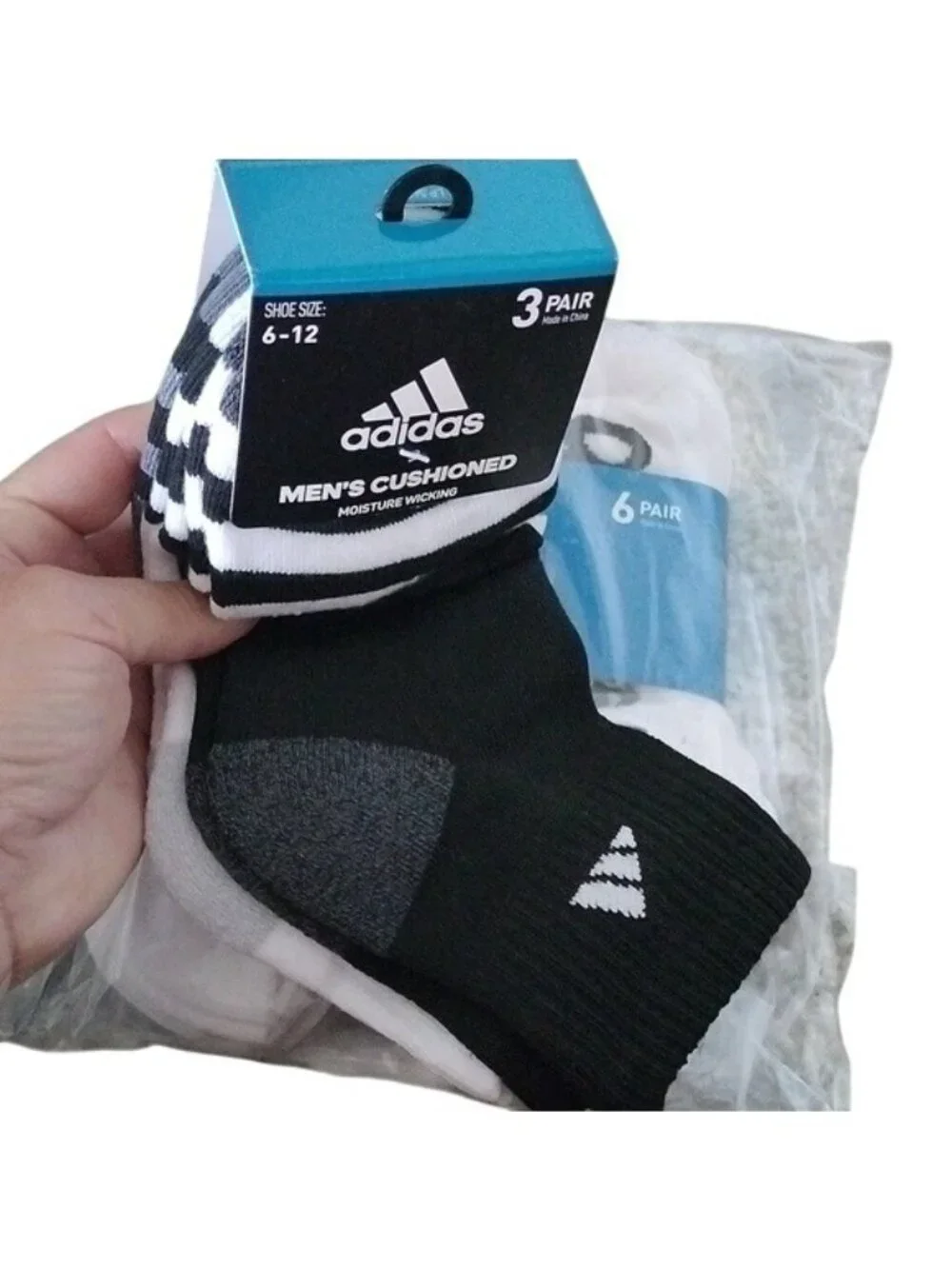 Adidas Men's Cushioned Quarter Crew & Originals Low Cut White Socks 9 Pairs